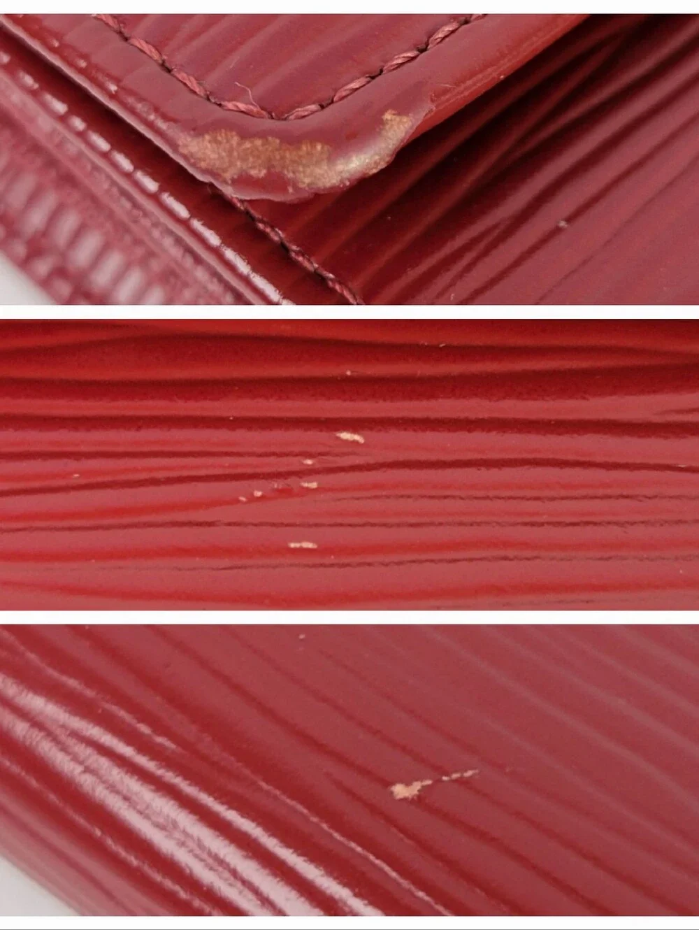 LOUIS VUITTON Red Epi Leather Sarah Wallet